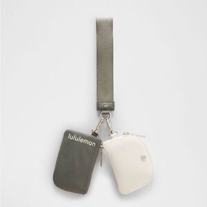 lululemon Gray Sage/ Light Ivory Dual Pouch Wristlet